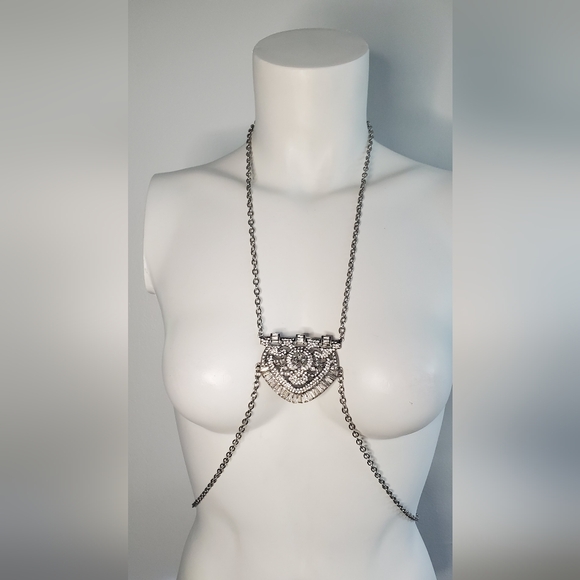 Body Belly Chain / Waist double layer Chain- charm w/rhinestones Jewelry - Picture 3 of 10